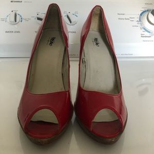 Red and brown heels